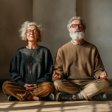 Групове заняття йоги для літніх